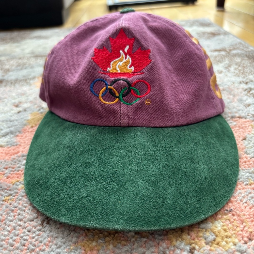 Vintage 1996 Atlanta Olympics Canada Kalson Strapback Adjustable Hat Cap Purple - Picture 2 of 12